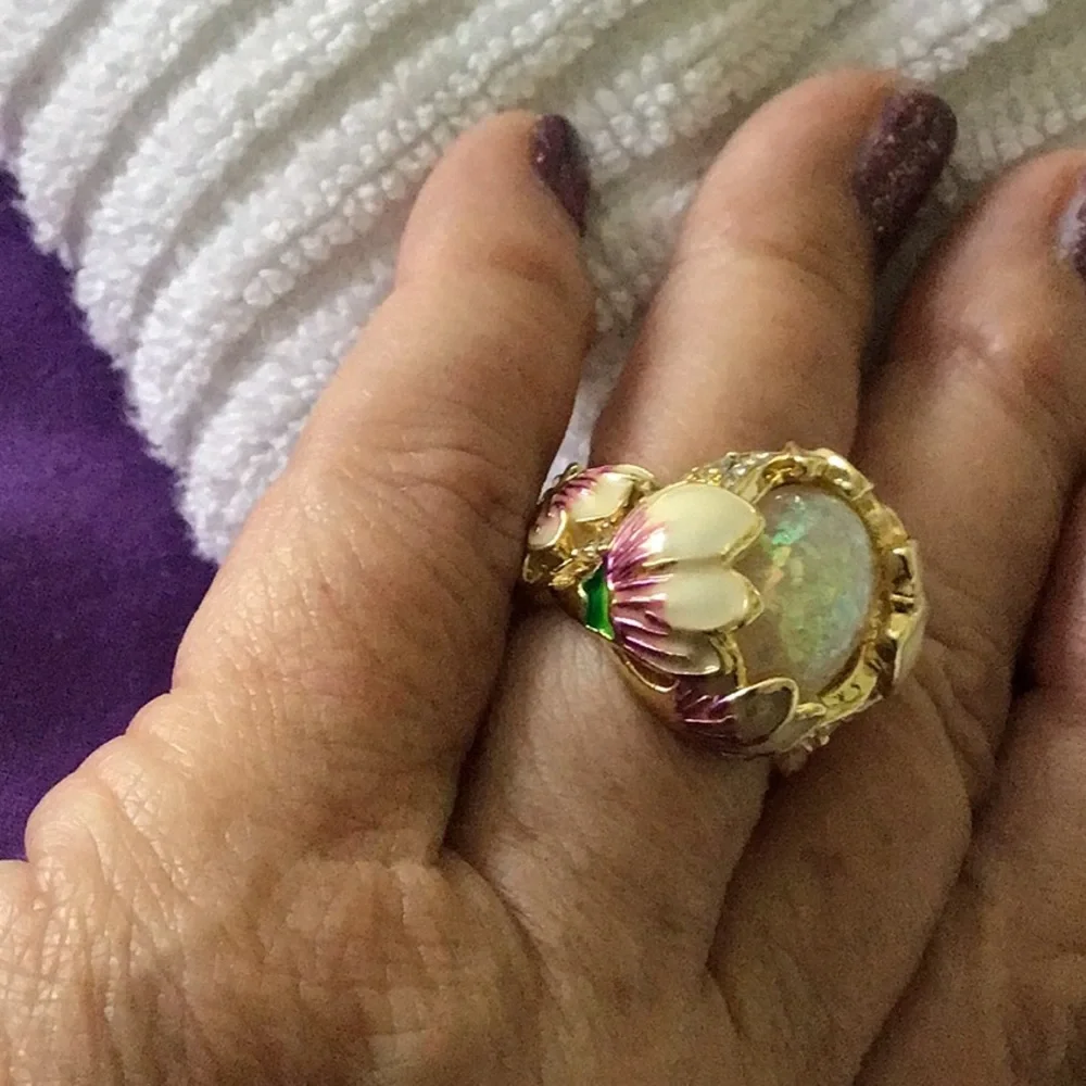 New Opal Floral Ring - Picture 5 of 7